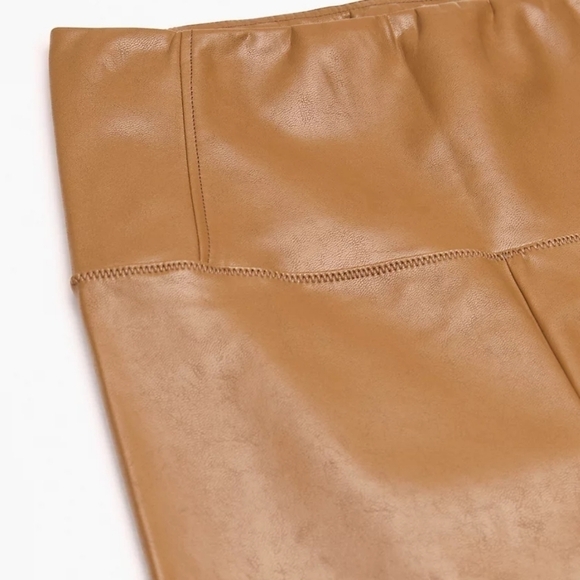 M - Wilfred Free | Daria Flare Faux Leather Pant - Cognac - Picture 6 of 8